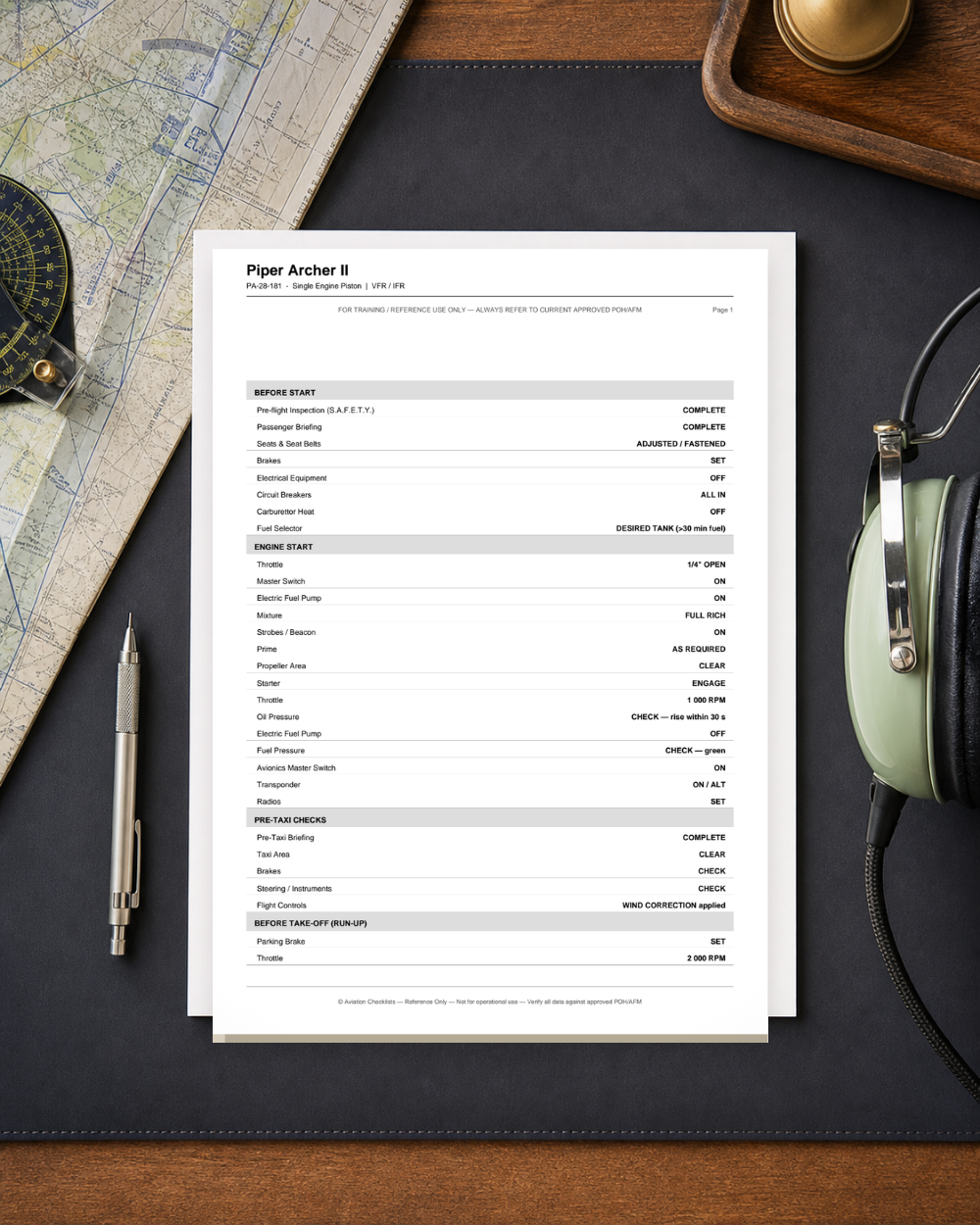 PA28 Minimalist Checklist PDF