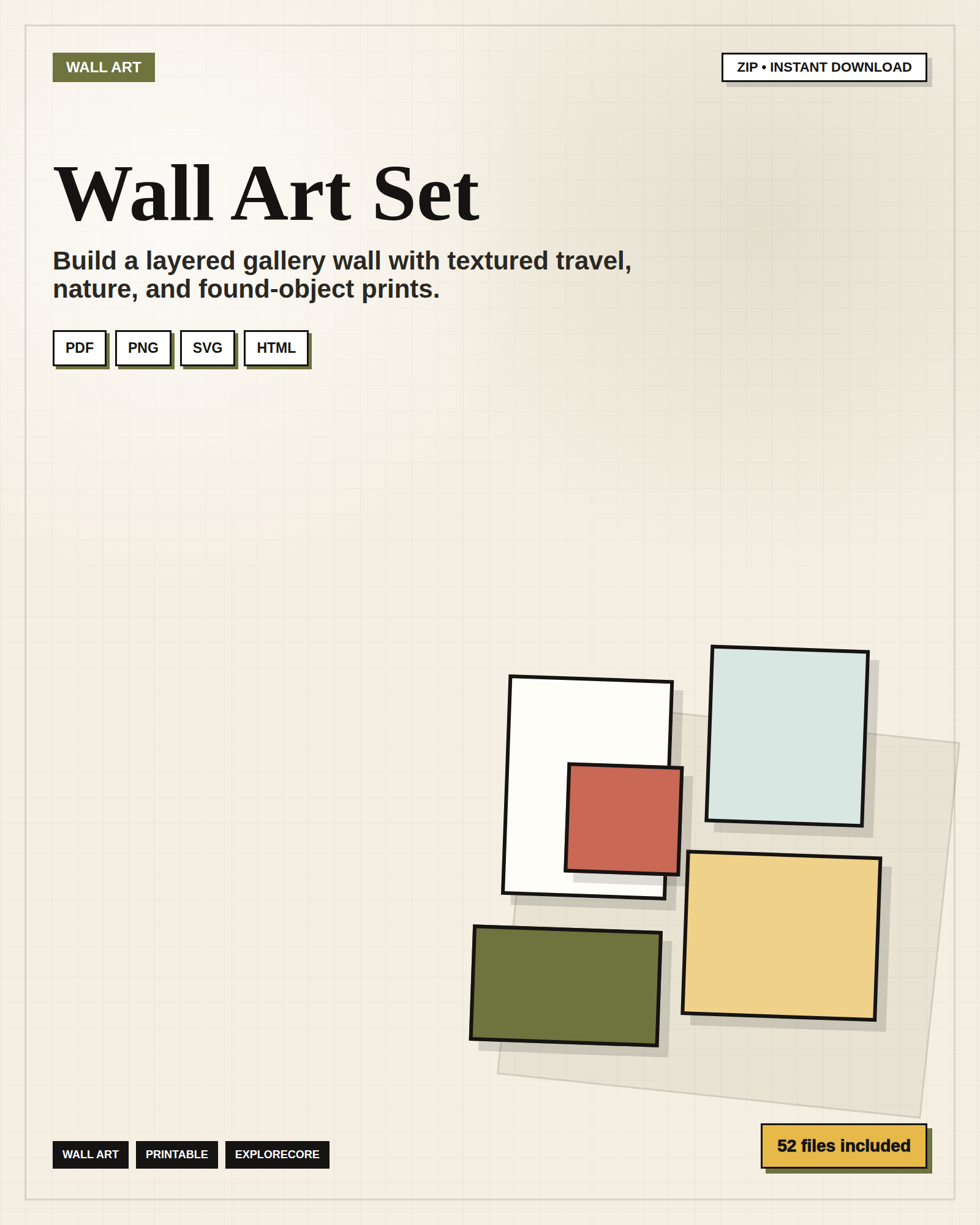 Explorecore Printable Wall Art Set